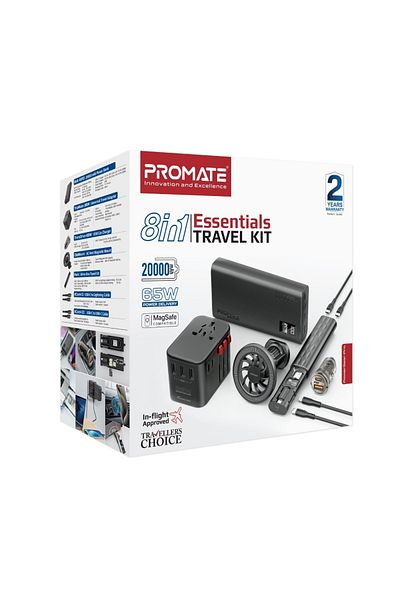 Promate 8in1 essentials travel kit