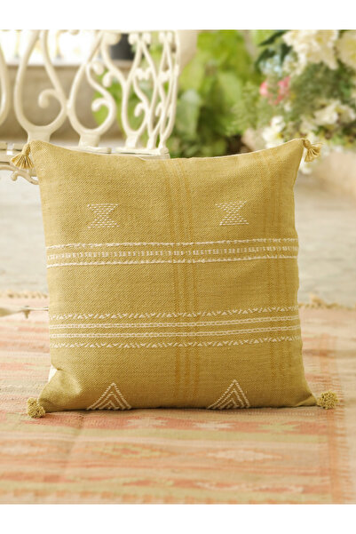 Sanskrutihomes By Styli غطاء وسادة قطني مخطط - 45 × 45 سم