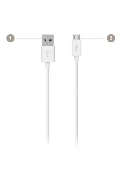 Belkin Tangle Free MicroUSB ChargeSync Cable White/Silver