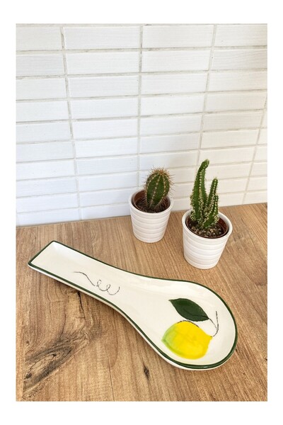 HızlıTrend Suport pentru lingură din ceramică pentru blat, suport pentru lingură murdară, 26 cm