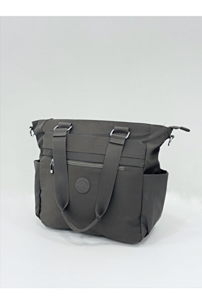 Sanmorris Women's Multi-Pocket Useful Waterproof Parachute Fabric Dark Gray Colored Crossbody Hand and Shoulder Bag