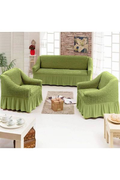 EDRESSIT Set of 3 covers 311, for 3-seater sofas and 2 armchairs - Uni Verde model