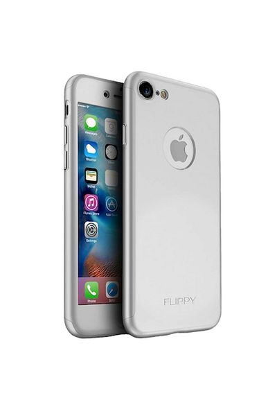 Danex Husă de protecție Premium Full Cover 360 pentru Apple iPhone 7 cu folie de sticlă inclusă, argintie
