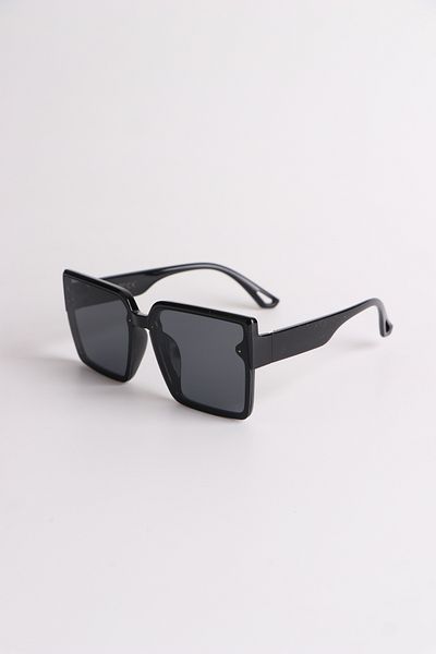 MACERATİ Mels Unisex Black Square Sunglasses