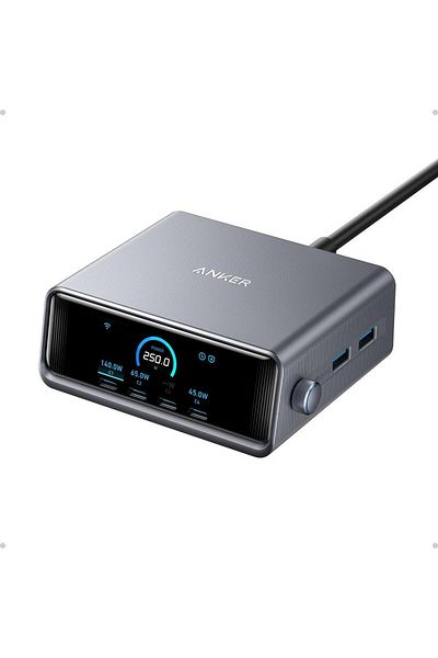 Anker Prime 250W Smart Ultra Powerful Desktop Charger (6 Ports) - Silver
