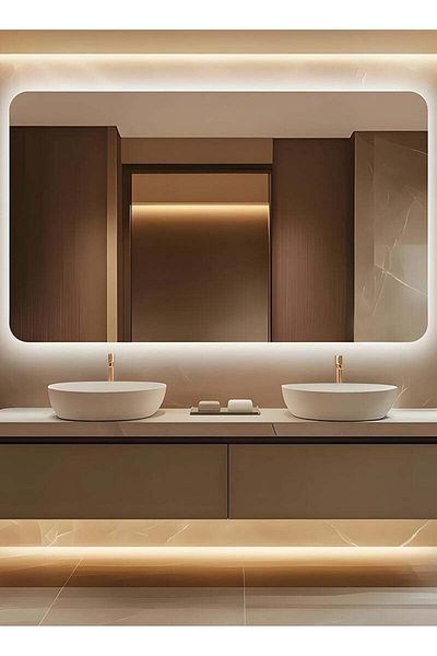Taimi Wall Mirror 100x75cm-Elegant Design Mirror with 3-Light Levels,Makeup Mirror Dressing Room,Enterway