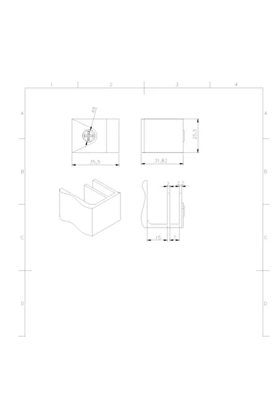 Osena 2 Pcs Glass Hinge Handle (8-4109-2)