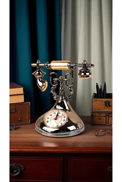 FAMEMUS ACCESSORY Lüks Retro Telefon Çalar Saat 20 cm boyut