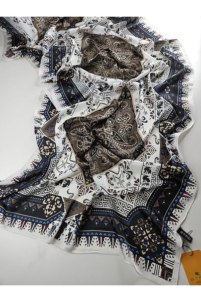 Webinay Home Retro Pattern Voile Silk Shawl New Season Scrafs Hijab