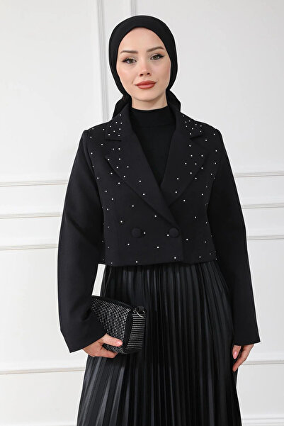moda auram Işıltılı Crop Ceket