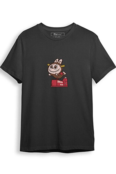 The Baski Tricou premium 100% bumbac imprimat "Uçan Yaramaz Labubu"