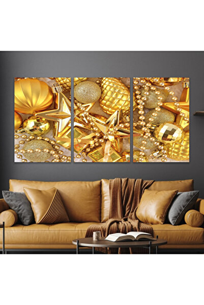 SND ثلاث لوحات قماشية فخمة بتصميم مودرن مع برواز فضي مجوف