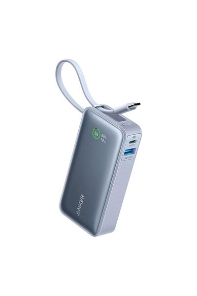 Anker Nano 10000mAh Power Bank 30W Built-In USB-C Cable (Blue)