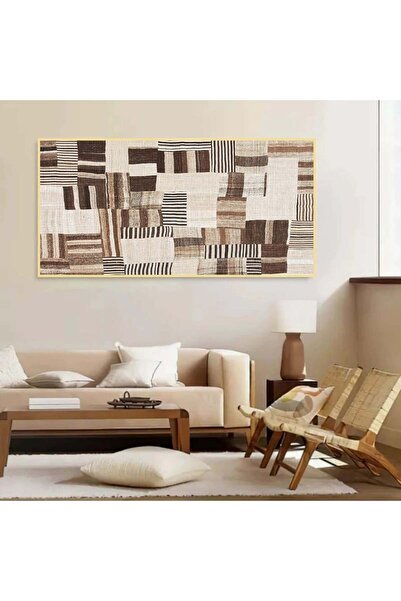 SND لوحة قماشية مودرن بتصميم الفن البوهيمي مع برواز ذهبي مجوف