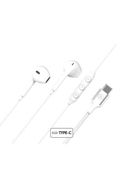 Force USB C Wired Headphone White