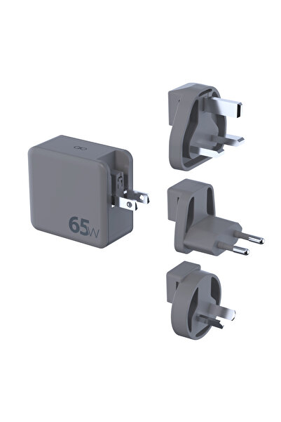 Force Power 65W Power Delivery GaN International Travel Adapter Grey