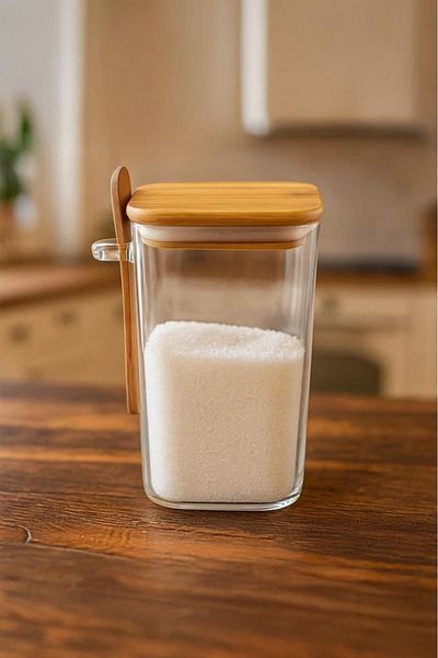 Bambum Spicy - Glass Storage Container with Spoon 15cm