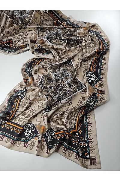 Webinay Home Retro Pattern Voile Silk Shawl New Season Scrafs Hijab