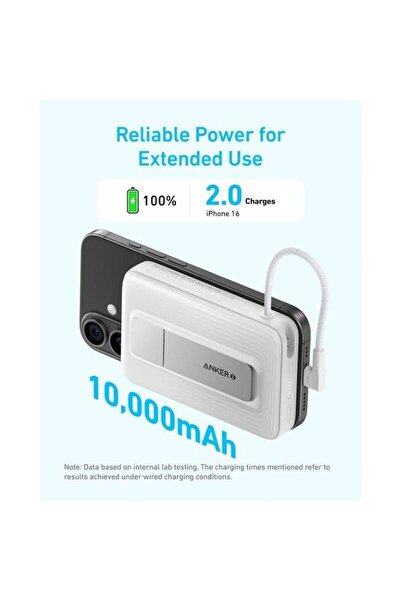 Anker باور بانك 10000 مللي أمبير/ساعة مغناطيسي/كابل USB-C مدمج