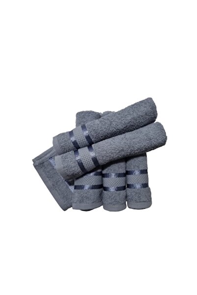 OEM Set 6 grey hand towels, 30 x 50 cm, 100% cotton, 400 GSM