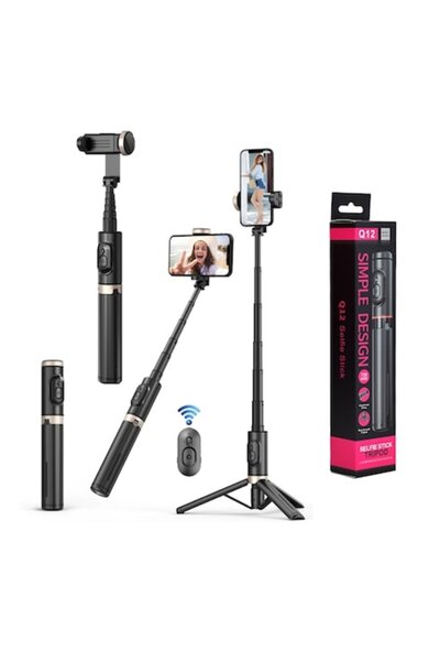 Danex Stick selfie cu trepied stabil și telecomandă, 73 cm, R46, flexibil din silicon, culoare închisă intensă