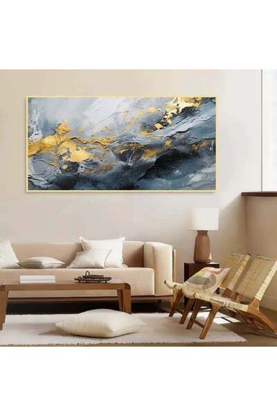 SND Modern canvas painting with a fine art design and a hollow golden frame