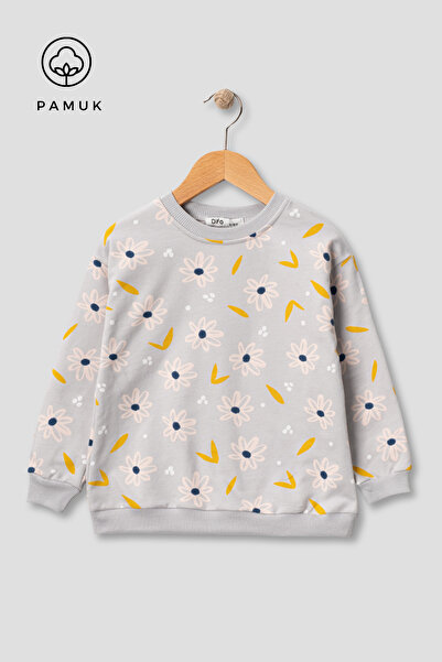 difa kids Top pentru fete cu model floral de tranziție supradimensionat Swea ...