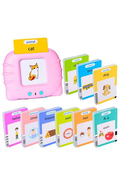 OEM Jucării educative pentru copii - Set de mașini de învățare cu cititor de carduri, 112 fișe, 224 de cuvinte, +3 ani