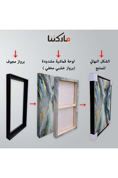 Marktna Ishtar Gate Canvas Painting with Hollow Brown Frame