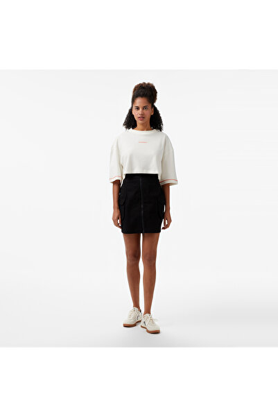 Converse Star Chevron Baskılı Kadın Krem T-Shirt