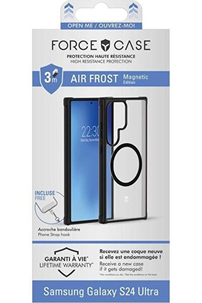 Force Case Reinforced Case for Samsung Galaxy S24 Ultra Air Frost, Transparent Black