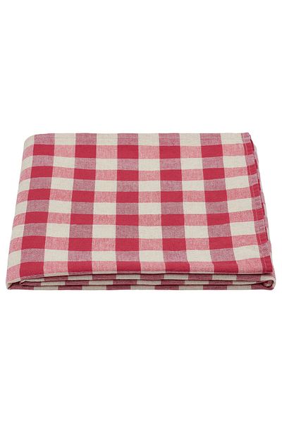 IKEA مفرش طاولة SLÖJSTJÄRT، أبيض/أحمر، ‎145 × 240 سم