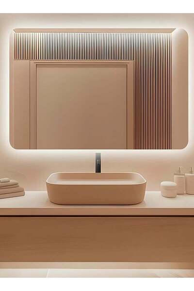 Taimi Wall Mirror 90x70cm-Elegant Design Mirror with 3-Light Levels,Makeup Mirror Dressing Room,Enterway