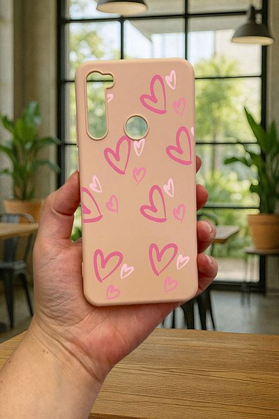 Vip Case Xiaomi Redmi Note 8 - حافظة مطاطية كلاسيكية ممتصة للصدمات من السيليكون بنمط قلب وردي277