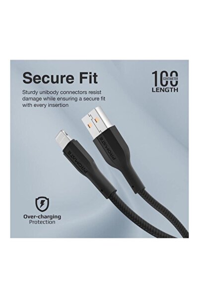 Promate USB-A to Lightning Cable, Durable 10W USB-A to Lightning Charger