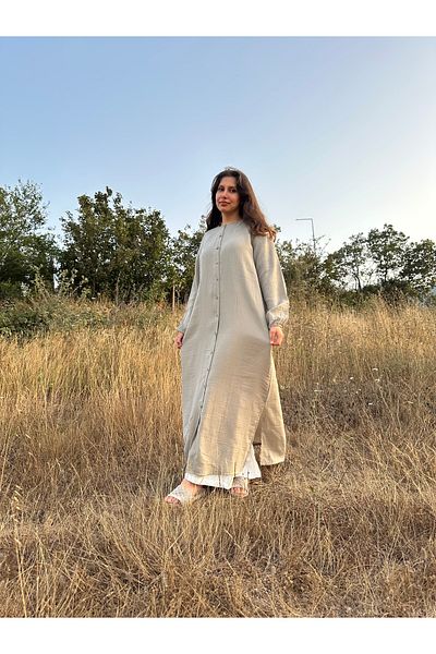 EMZEYN Hana Cotton Muslin Shirt Dress