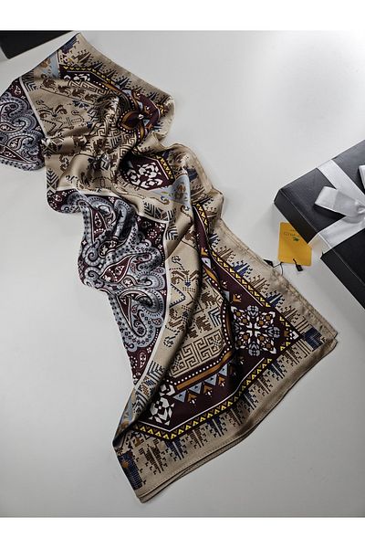 Webinay Home Retro Pattern Voile Silk Shawl New Season Scrafs Hijab