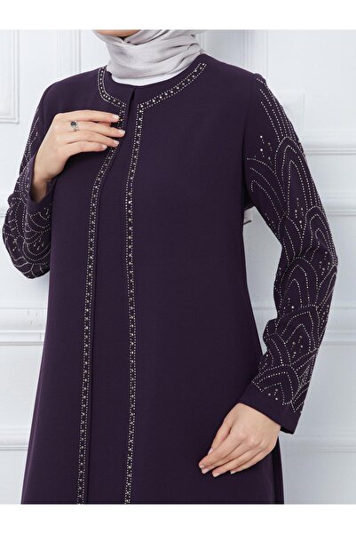 KMKkombin BÜYÜK BEDEN KOLLARI TAŞLI ANNE ELBİSE