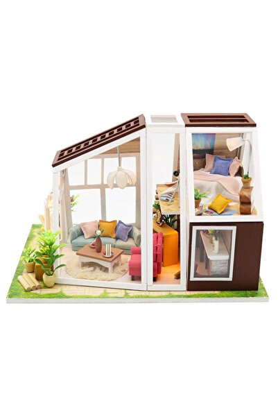 Creative Toys Căsuță de asamblare Aurora DIY, casă miniaturală din lemn cu mo...