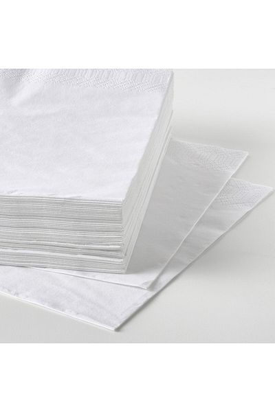IKEA FANTASTISK Paper Napkins, White, 24 x 24 cm