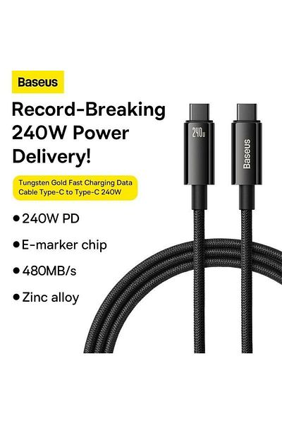 Baseus Tungsten Gold Fast Charging Data Cable Type-C to Type-C 240W