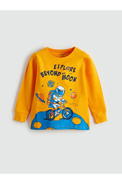 LC Waikiki LCW Kids Turuncu Bisiklet Yaka Erkek Çocuk Pijama Takımı