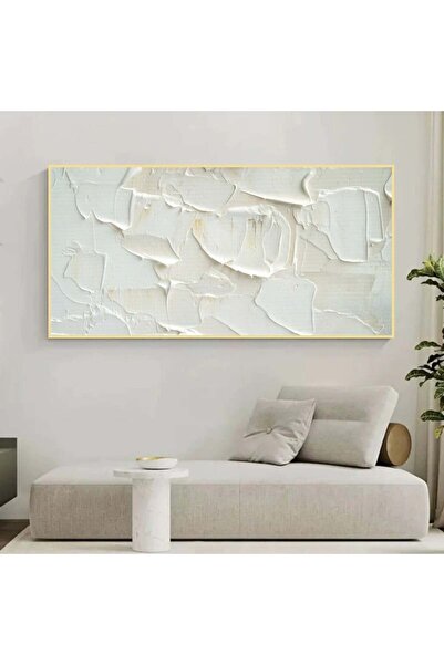 SND لوحة قماشية مودرن بتصميم جبسية مطبوعة مع برواز ذهبي مجوف