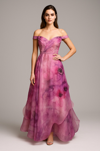 Stylize Couture Büstiyerli Organza Elbise