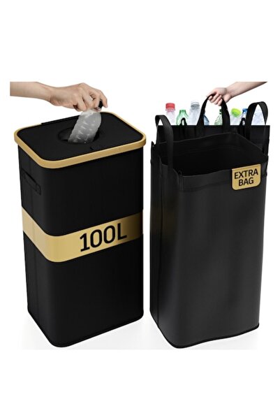 Danex Coș de reciclare, sac colector sticle, Danex, 100L, negru