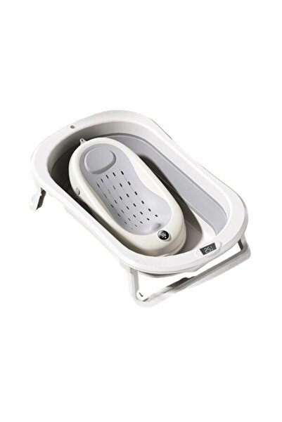 Flo Foldable Bathtub, with Stand, Temperature Indicator, 0-8 Years, PP+TPR, 45 l Capacity, 80