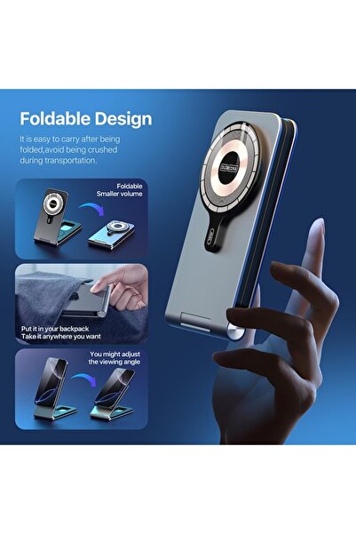 Danex Charging Station for Phone, Apple Watch, AirPods, 15W, L74, Silicone, Grey