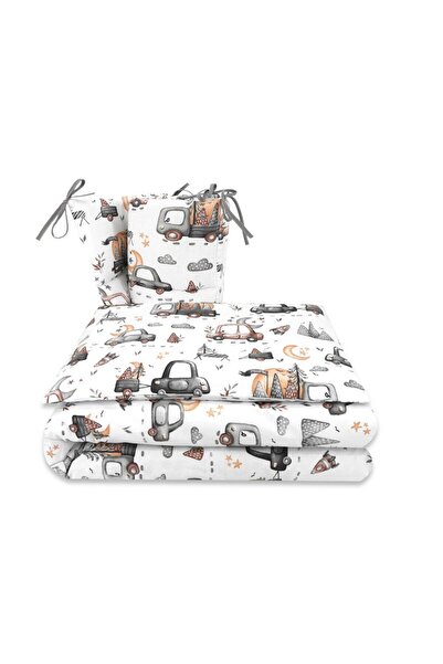 MimiNu Lenjerie patut cu 3 piese, MimiNu, Pentru patut 120x60 cm, Cu protecti...