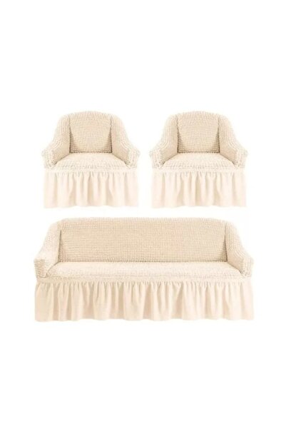 Artforhome Σετ 3 τεμαχίων ελαστικών και κρεπαριστών καλυμμάτων για καναπέ 3 θ...