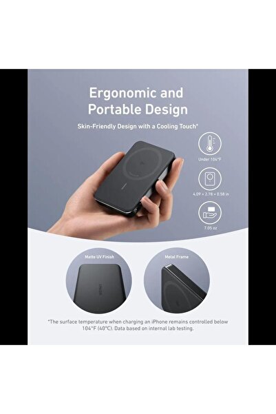 Anker بنك الطاقة MagGo، شاحن مغناطيسي محمول فائق النحافة بسعة 10,000 مللي أمبير في الساعة